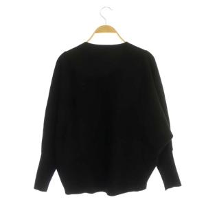 23区 22AW ヴィスコースストレッチ ドルマン ニット カットソー 長袖 32 黒 ブラック