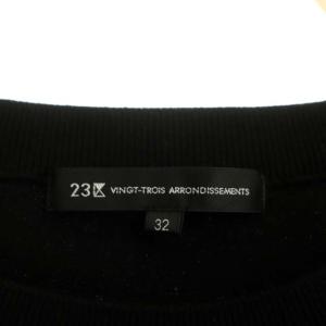 23区 22AW ヴィスコースストレッチ ドルマン ニット カットソー 長袖 32 黒 ブラック