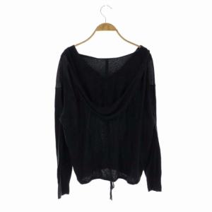 Theory 22SS Luxe Silk Relaxed Hood シルク フーディプルオーバーニット カットソー 長袖 S 濃紺 ダークネイビー