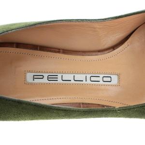 PELLICO パンプス チャンキーヒール スエード 36 23cm 緑 グリーン