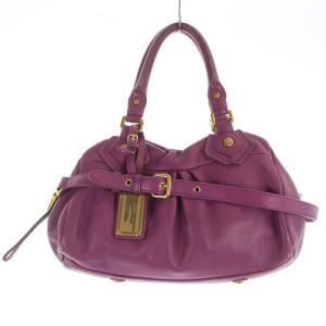 ハンドバッグ ショルダーバッグ 2way レザー ロゴ 紫 パープル
