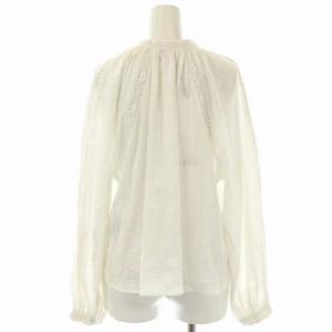 ISABEL MARANT ETOILE レースブラウス シャツ 長袖 比翼仕立て バンドカラー 36 白 ホワイト