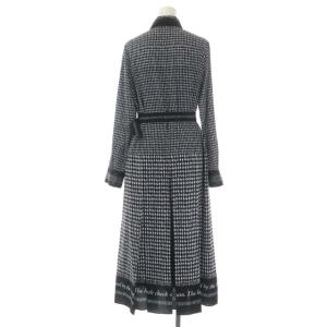 Diagram GRACE CONTINENTAL 22AW ハウンドトゥースシャツワンピース 長袖 ロング 千鳥柄 インナー付き 36 黒 ブラック 白 ホワイト