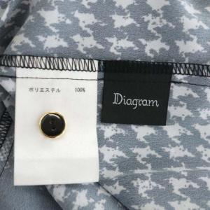 Diagram GRACE CONTINENTAL 22AW ハウンドトゥースシャツワンピース 長袖 ロング 千鳥柄 インナー付き 36 黒 ブラック 白 ホワイト