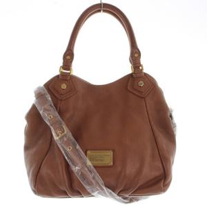 ショルダーバッグ ハンドバッグ 2way レザー ロゴ ブラウン