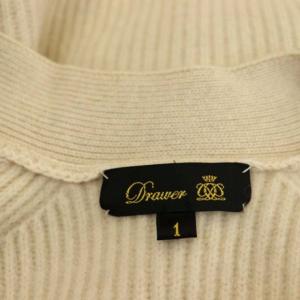 Drawer 9G ウールカシミヤ アゼ編みカーディガン Vネック 厚手 長袖 1 ライトベージュ