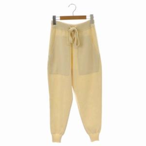 ウール カシミヤ ニットジョガーパンツ テーパード イージー 1 イエローベージュ