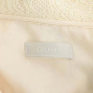 CELFORD 22SS ミラーレースワンピース フレンチスリーブ ロング マーメイド タイト 38 アイボリー 黒 ブラック