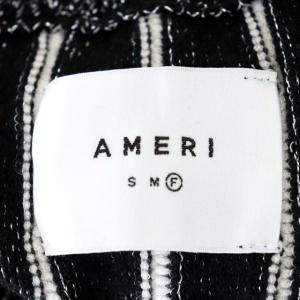 Ameri VINTAGE 21AW SWELLSTRIPEKNIT ニット セーター 長袖 ボトルネック ストライプ プルオーバー ラメ F 黒 ブラック