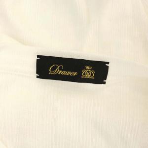 Drawer ハリヌキ ショートスリーブ カットソー クルーネック 半袖 プルオーバー 白 ホワイト
