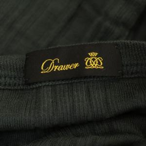 Drawer ハリヌキ ショートスリーブ カットソー クルーネック 半袖 プルオーバー ダークグリーン