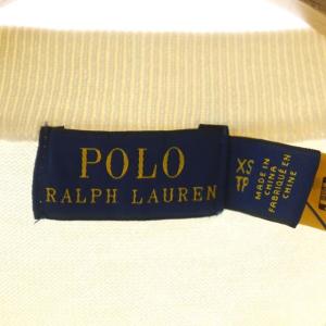 POLO RALPH LAUREN コットン ショートスリーブニット カットソー クルーネック US XS オフホワイト