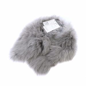 ティペット マフラー フォックスファー 灰 ライトグレー