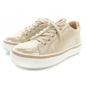 LANVIN en Bleu ローカットスニーカー ロゴ レザー 切替 23.5cm べージュ