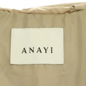 ANAYI 22AW キルティングフードダウンポンチョ アウター ジップアップ 38 ベージュ