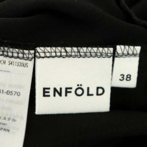 ENFOLD ツイルゴムジョッパーズロングパンツ テーパード イージー リボン 38 黒 ブラック