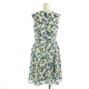 TOCCA DAISY BED ワンピース 膝丈 ノースリーブ 花柄 フレア 0 ネイビー マルチカラー