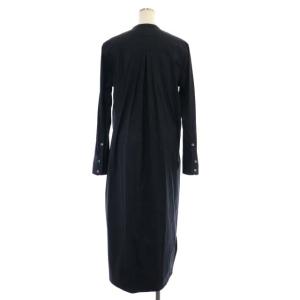 TICCA SOMELOS シャツワンピース バンドカラー ロング 長袖 F 黒 ブラック