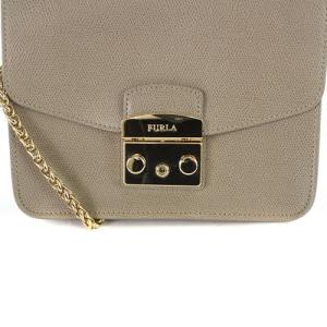 FURLA メトロポリス ショルダーバッグ レザー グレージュ