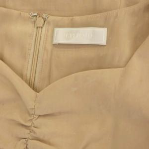 CELFORD 22SS 割繊ドットワンピース フレア ロング 半袖 36 ピンクベージュ