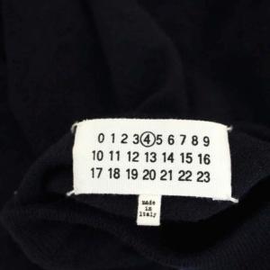 Martin Margiela 4 19AW ウール エルボーパッチ クルーネック ニット セーター 長袖 プルオーバー S 濃紺 ダークネイビー