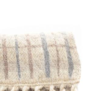 Ameri VINTAGE PAINT CHECK FLUFFY MUFFLER マフラー ストール フリンジ モヘア混 べージュ