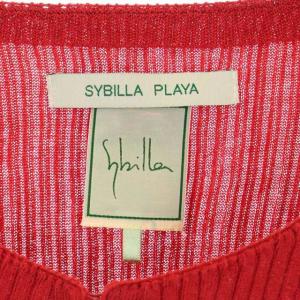 SYBILLA PLAYA ニット ボレロ カーディガン 七分袖 ラウンドネック M 赤 レッド