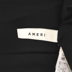 Ameri VINTAGE 21SS FLUFFY MACARON DRESS ワンピース ハイネック 五分袖 S ブラック
