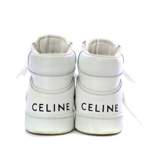 CELINE トレーナー CT-01 ハイトップ スニーカー カーフスキン 36 23cm オプティックホワイト