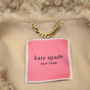 kate spade new york 21AW faux fur jewel-button jacket ファージャケット ショート ノーカラー 総裏地 ビジューボタン