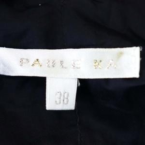 PAULE KA ワンピース ノースリーブ ひざ丈 38 白 ホワイト 黒 ブラック 茶 ブラウン