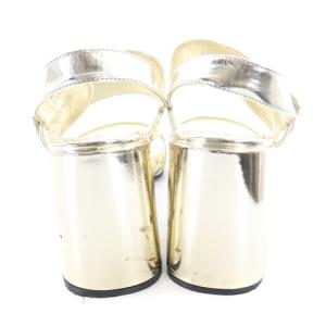 PRADA サンダル メタリックレザー ストラップ 37 24cm ゴールド色