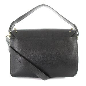 FURLA メトロポリス スタッズ ショルダーバッグ ハンドバッグ 2way レザー ロゴ 黒 ブラック