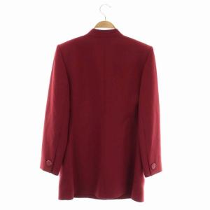 YVES SAINT LAURENT ウール コート アウター ミドル丈 前開き 総裏地 36 赤 レッド