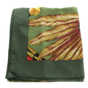 HERMES BRAZIL detail ブラジル カレ90 シルク スカーフ カーキ 緑