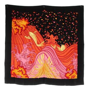 カレ90 A CONTRE-COURANT 流れに逆らって シルク 鯉 滝 ブラック