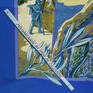 HERMES PROMENADE All PAYS DE CEZANNE スカーフ カレ90 シルク ブルー