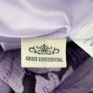 GRACE CONTINENTAL 22SS ラメ刺繍ノースリーブワンピース ロング フレア クルーネック 花柄 チュール 36 紫 パープル ライトパープル