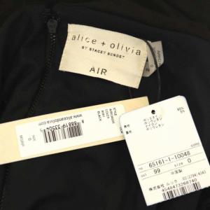 alice + olivia オフショルダーワンピース ロング タイト 長袖 0 黒 ブラック