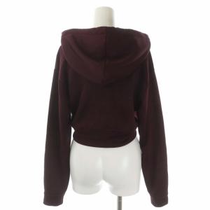 alexanderwang T パーカー フード 長袖 クロップド プルオーバー XS ボルドー