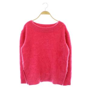 ファーボートネックニット セーター シャギーニット 長袖 プルオーバー カシミヤ 1 ピンク