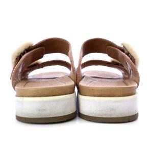 UGG australia フラッフ インディオ FLUFF INDIO サンダル フラット エコファー スエード US8 25cm ピンク 1101049