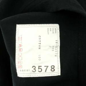 sacai サイドジップTシャツ カットソー 半袖 クルーネック プリント 2 黒 ブラック 白 ホワイト 黄色 イエロー