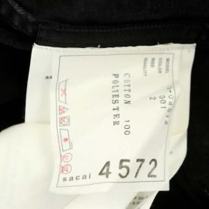 sacai デニム切り替えワンピース カットオフ フリル シアー 2 ブラック