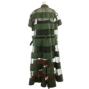 sacai シースルー切り替えワンピース 1 カーキ オレンジ