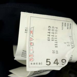 sacai 21SS パンチングデザイン切り替えワンピース ロング フレア 半袖 カットワーク ネイビー カーキ