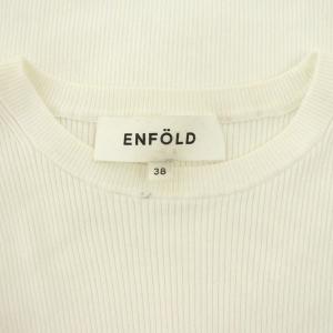 ENFOLD クルーネック リブTシャツ カットソー 半袖 38 白 ホワイト
