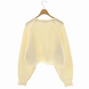 BEAUTY&YOUTH UNITED ARROWS 22AW ウール畦ラグランクルーネック ショートニットプルオー セーター 長袖 白 オフホワイト