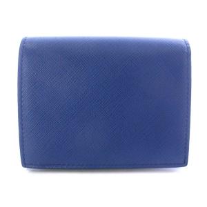PRADA SAFFIANO SHINE 二つ折り財布 レザー AZZURRO