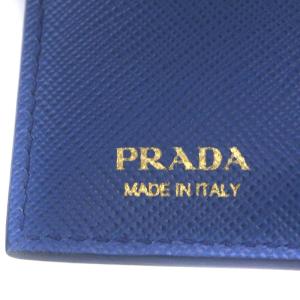 PRADA SAFFIANO SHINE 二つ折り財布 レザー AZZURRO